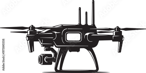 Drone, aerial, vector drone, black drone icon, modern drone design, aerial vehicle