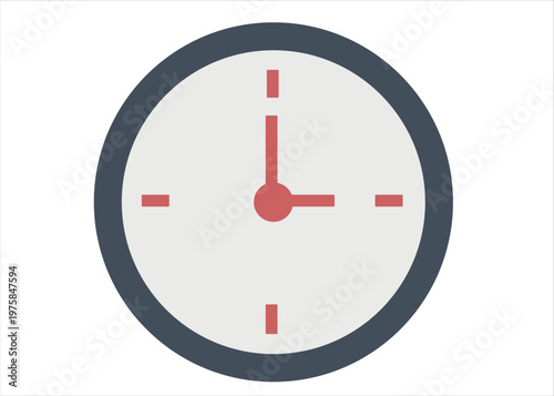 Modern Clock Icon Representing Time Management for Remote Work