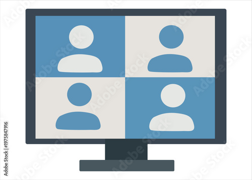 Virtual Meeting Interface on Computer Screen