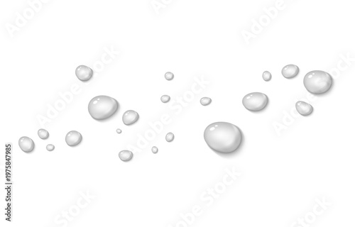 Realistic water drops PNG. Drops on surfaces, glass or windows after rain or from condensation. Water drops on an isolated transparent background.