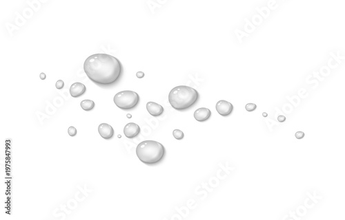 Realistic water drops PNG. Drops on surfaces, glass or windows after rain or from condensation. Water drops on an isolated transparent background.