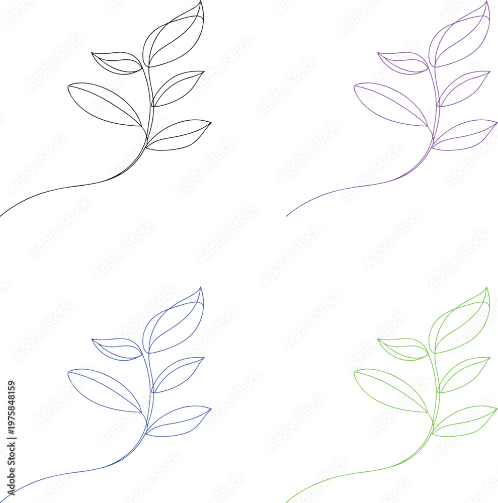 Fototapeta premium Simple Leaf Design Elements