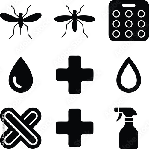 World malaria day symbol set vector