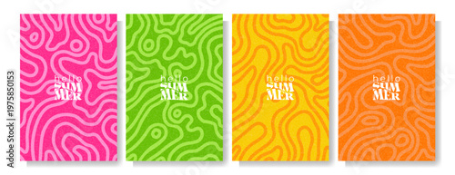 A Set of Abstract Curvy Line Backgrounds