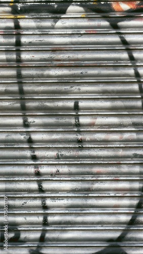 corrugated wall panel with graffiti texture