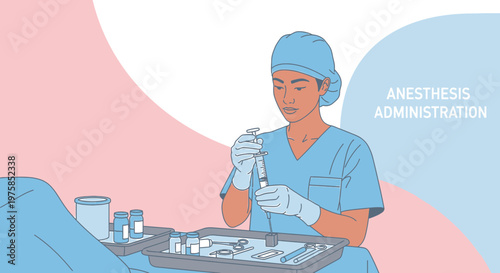 Anesthesiologist Preparing Syringe for Anesthesia Administration in Operating Room