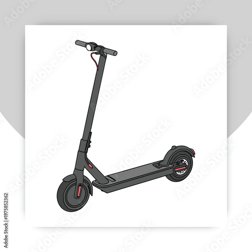 Electric scooter silhouette isolated on white background transportation theme,