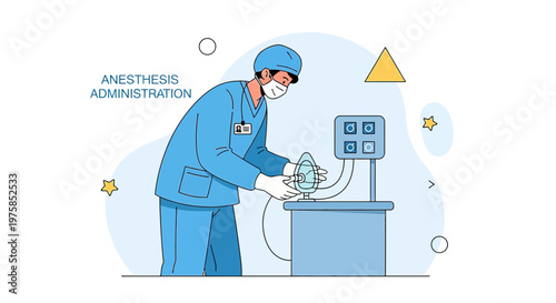 Anesthesiologist Administering Anesthesia Before Surgery in Operating Room