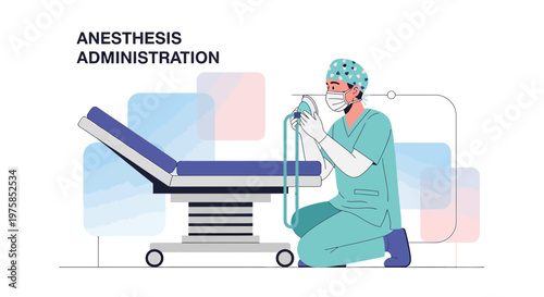 Anesthesiologist Administering Anesthesia Before Surgery in Operating Room
