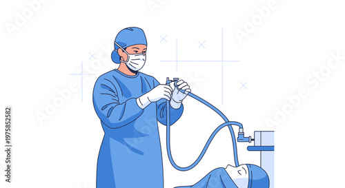 Anesthesiologist Administering Anesthesia During Surgery in Operating Room