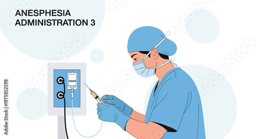 Anesthesiologist Administering Anesthesia During Surgery in Operating Room