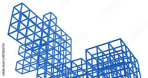 abstract architecture modular design 3d illustration