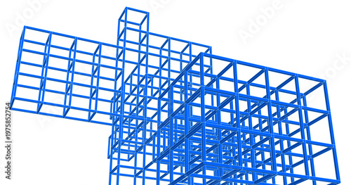 abstract architecture modular design 3d illustration