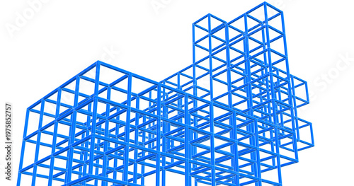 abstract architecture modular design 3d illustration