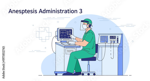Anesthesiologist Administering Anesthesia in Operating Room with Medical Equipment