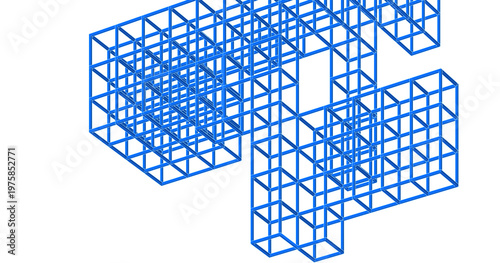 abstract architecture modular design 3d illustration