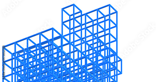 abstract architecture modular design 3d illustration