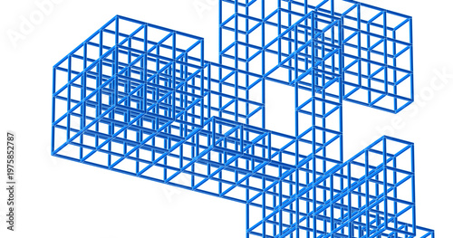 abstract architecture modular design 3d illustration