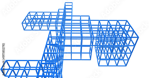 abstract architecture modular design 3d illustration