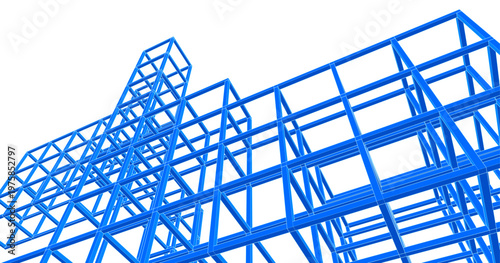 abstract architecture modular design 3d illustration