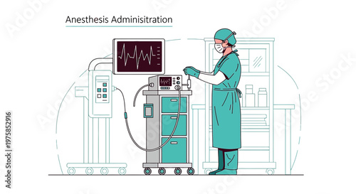 Anesthesiologist Administering Anesthesia in Operating Room with Medical Equipment