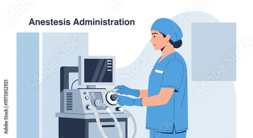 Anesthesiologist Administering Anesthesia in Operating Room with Medical Equipment
