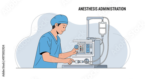 Anesthesiologist Administering Anesthesia in Operating Room with Medical Equipment