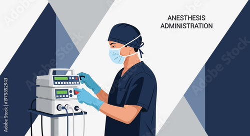 Anesthesiologist Administering Anesthesia in Operating Room with Medical Equipment