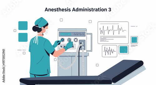 Anesthesiologist Administering Anesthesia in Operating Room with Medical Equipment