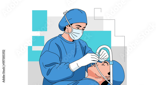 Anesthesiologist Administering Anesthesia to Patient Before Surgery in Operating Room