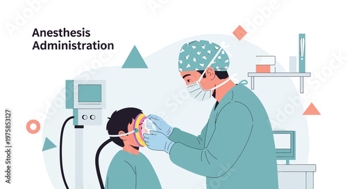 Anesthesiologist Administering Anesthesia to Patient Before Surgery in Operating Room