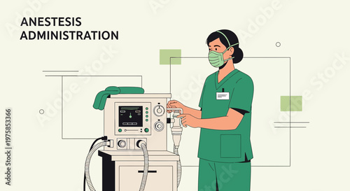 Anesthesiologist Administering Anesthesia with Machine in Operating Room