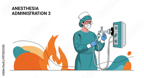 Anesthesiologist Administers Anesthesia in Operating Room with Fire Hazard