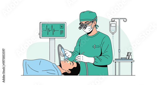 Anesthesiologist Administers Anesthesia to Patient Before Surgery in Operating Room