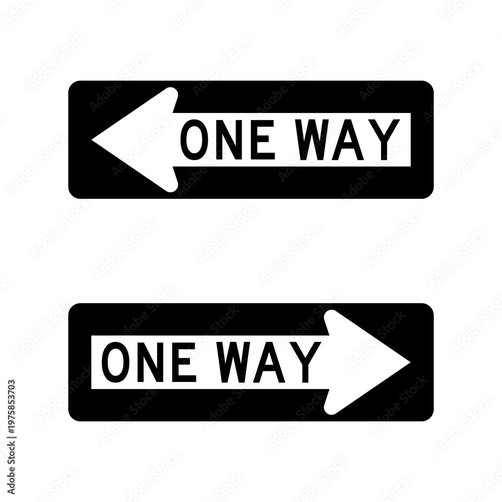 Fototapeta premium One Way Sign Left Right Arrow isolated