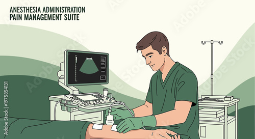 Anesthesiologist Performing Ultrasound-Guided Nerve Block for Pain Management