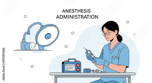 Anesthesiologist Preparing Anesthesia for Surgery in Operating Room