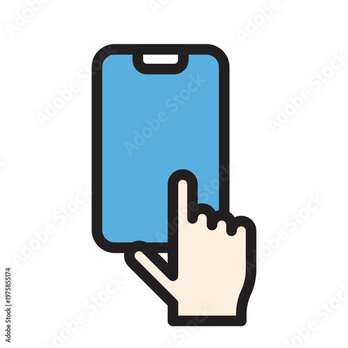 Phone Tap Screen Gesture Hand Mobile UI Icon
