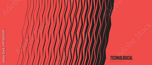 A parametric pattern with curves creating an angular design. Lines create dynamic movement. Abstract geometric background. Illustration for brochure, poster, cover, card, presentation, flyer or banner