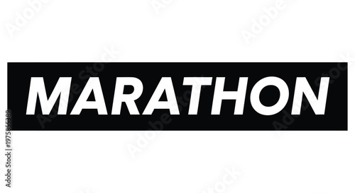 Minimalist design featuring the word marathon in bold black text on white