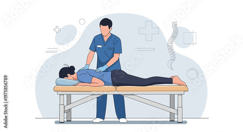 Chiropractor Adjusting Patient's Spine on Massage Table for Back Pain Relief