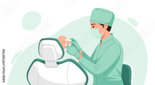 Dentist examining patient's teeth with tools in modern dental clinic, healthcare concept