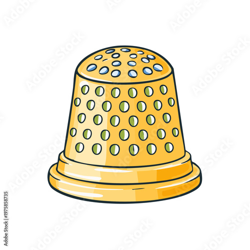 Illustrative Yellow Thimble for Sewing Protection