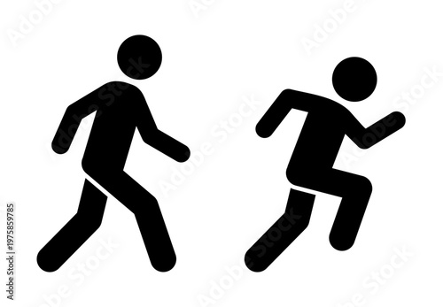 Figure man walking and running, run, walk symbol