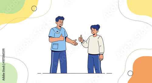 Doctor and Patient Giving Thumbs Up After Successful Medical Procedure