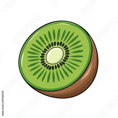 Fresh Kiwi Fruit Slice Illustration Healthy Tropical Food Ingredient