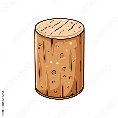 Wooden wine cork stopper for sealing bottles and preserving beverages