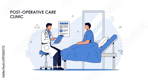 Doctor Consults Patient in Post-Operative Care Clinic