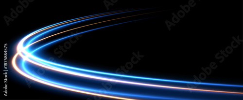 Digitally inspired background image featuring fast-moving light trails and a gradient glow. The futuristic blue and yellow design symbolizes speed, data flow, and network connectivity.