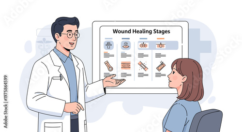 Doctor Explains Wound Healing Stages to Patient